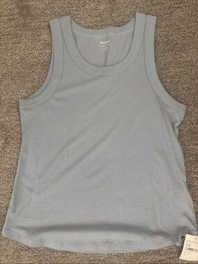 Madewell Soft Washed Blue Scoop Neck Tank
